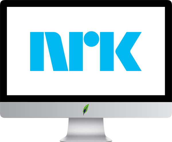 Afbeelding computerscherm met logo NRK Norsk RikskringKasting AS - in kleur op transparante achtergrond - 600 * 496 pixels